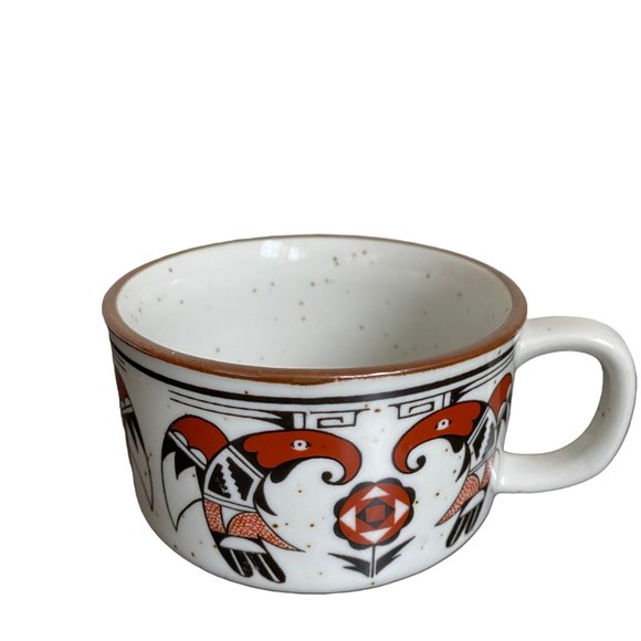 Vtg OMC Tiki Mid Mod Thunderbirds Otagiri Soup Stew Mugs Japanese Birds Aztec - Picture 12 of 16